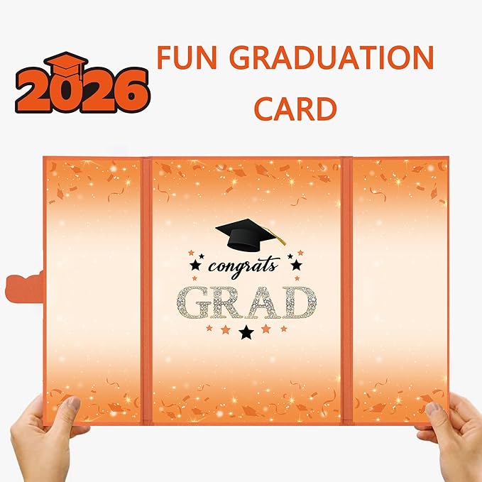 Vlipoeasn 2026 Graduation Guest Book Alternative, Orange Class of 2026 Graduation Party Decorations, Graduation Signature Book for 2026 College High School, Unique Graduation Gifts for Friends