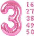 Pink Number 3 Birthday 40 Inch Balloons for Girls,Mylar 3 Balloon Number, Big Foil 3 & 1 Helium Number 13 31 Balloon for Women Birthday Party Decorations Anniversary Decor Supplies