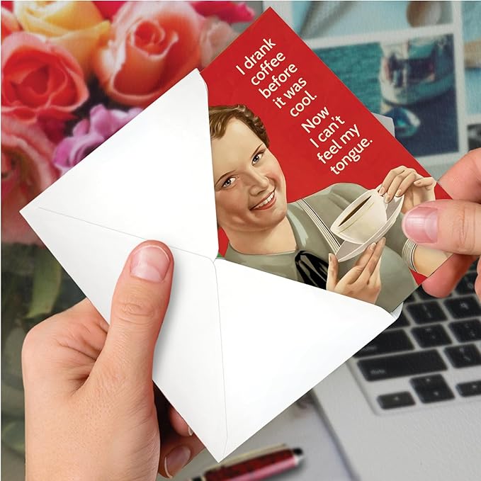 NobleWorks Funny Birthday Greeting Card with 5 x 7 Inch Envelope (1 Card) Bday Can't Feel Tongue C11080BDG