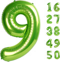 40 Inch Light Green Balloon Number 9,Jumbo Mylar Foil Helium Balloon for 9 19th 29th 39th 90th 99th Digital Balloons for Birthday Party,Wedding Anniversary Party Decorations