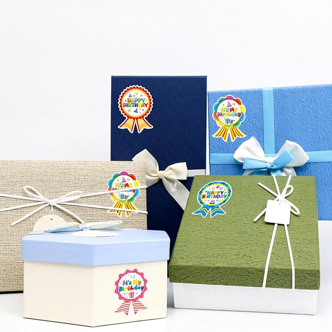 Fancy Land Happy Birthday Badge Stickers for Kids It's My Birthday Stickers Home Classroom Party Decoration 200 Pcs Rainbow