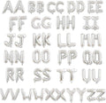 52 Pcs 2 Sets of 16 Inch “A-Z” Letter Balloons Set – Complete Alphabet Mylar Foil Balloons (Each Letter Includes 2 Balloons) for Birthday, Graduations, New Year, and Party Decorations (Silver)