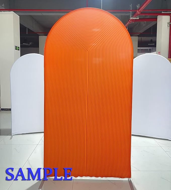 HUAYI Light Tan Ripples Pattern Arch Backdrop Cover for Birthday Party Wedding Baby Shower Decorations Chiara Backdrops Arched Wall Frame Stands Covers Props GP-454 3ft * 6ft