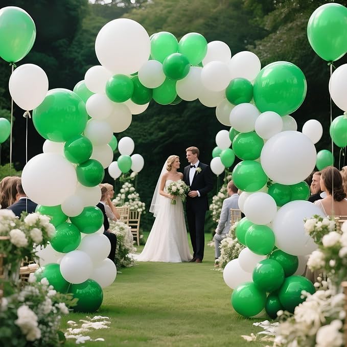 KAWKALSH Green Balloon Arch Kit 111Pcs 18 12 5 Inch Latex Party Balloons Garland for Birthday Baby Shower Wedding Engagement Anniversary Christmas Party Decorations