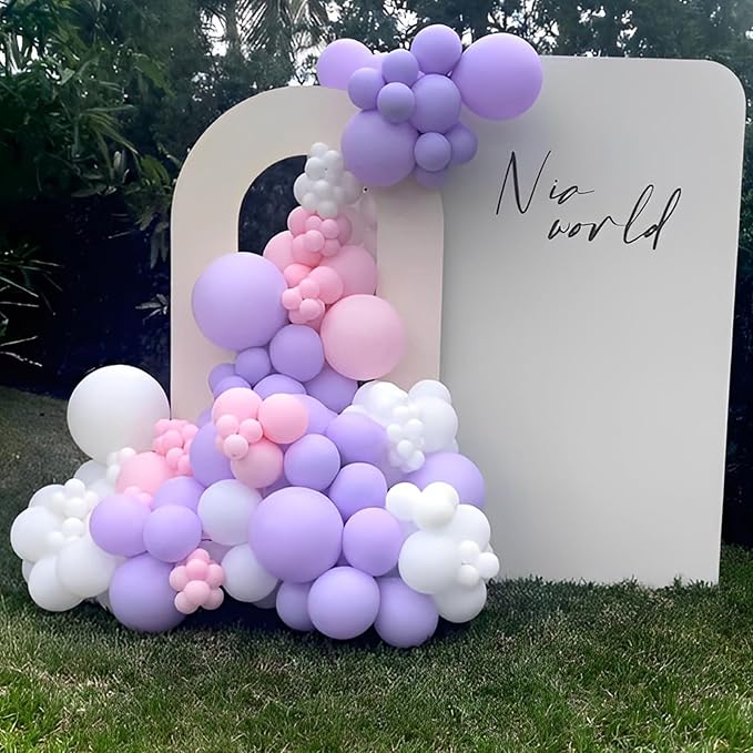 110pcs Pastel Purple Balloons 12inch Light Purple Latex Party Balloons for Graduation, Easter, Wedding, Birthday, Bridal Shower, Rainbow Party, Baby Shower, Anniversary Party Decorations