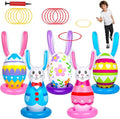 5 Pack Easter Inflatable Games for Kids,Inflatable Bunny Eggs Ring Toss Games,Easter Party Indoor Outdoor for Family