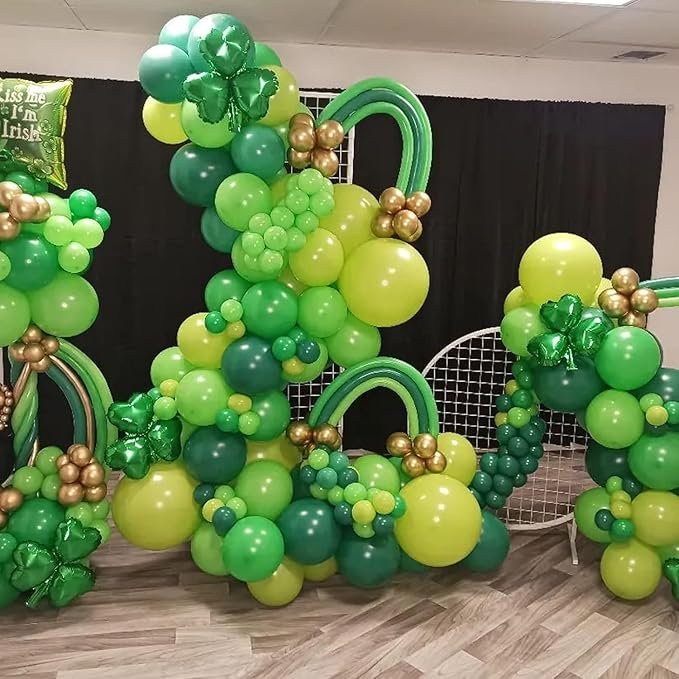 Green Balloons Arch Kit, 139Pcs Green Balloon Garland Kit Lime Green Emerald Dark Green Balloons for Birthday, Baby Shower, Wedding, Jungle Party, Forest Themed, Anniversary Party Decoration