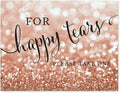 Andaz Press Wedding Party Signs, Glitzy Rose Gold Glitter, 8.5x11-inch, For Happy Tears Tissue Kleenex Ceremony Sign, 1-Pack, Bokeh Colored Party Supplies