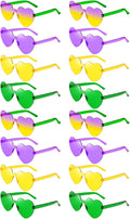 16 Heart Rimless Sunglasses Retro Colored Party Glasses Bulk Gradient Transparent Fun Eyeglasses for Unisex Adult
