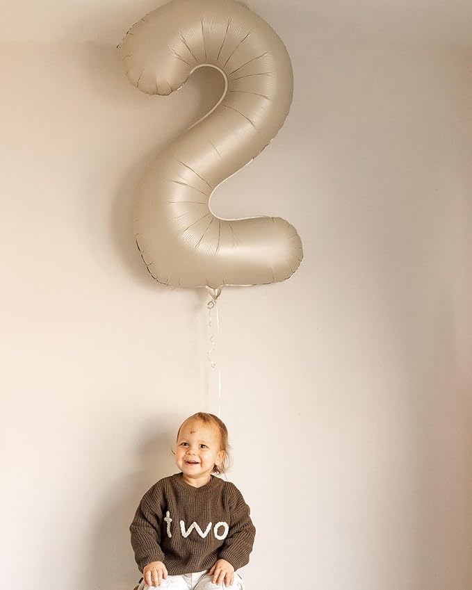 60 Balloon Number, Cream Number 60th Birthday Balloons 40 Inch, 60 Years Old Cream Birthday Decorations for Men Women, 60th Anniversary Decorations