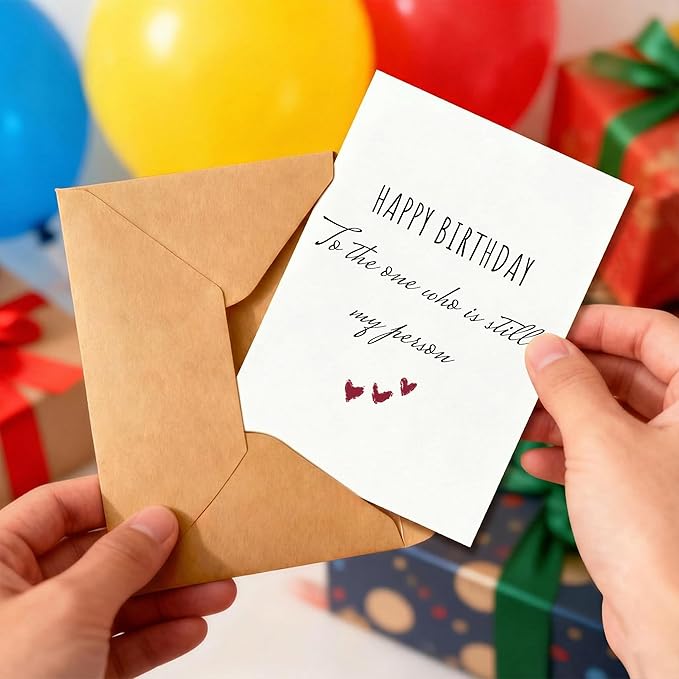 KINGNAME Romantic Birthday Card for Partner, Still My Person Meaningful Love Card for Him Her, Emotional Anniversary Greeting Card