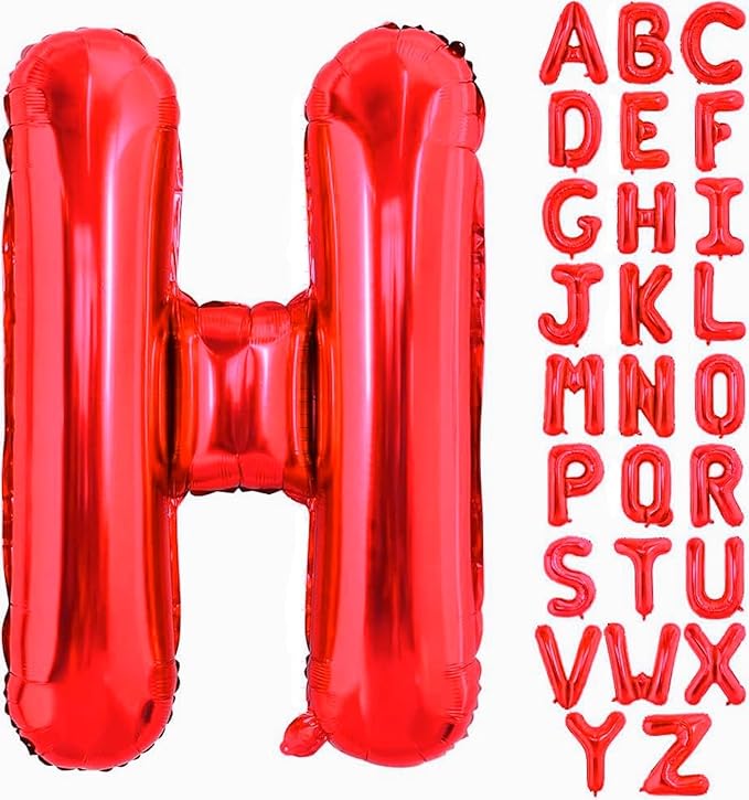 40 Inch Large Red Letter H Balloons Alphabet H Letter Balloons Foil Mylar Big Letter Balloons for Birthday Party Anniversary New Year Graduation Wedding Decorations