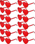 Photect 12 Pair Heart Shaped Sunglasses Neon Color Transparent Heart Glasses for Women Party Favor