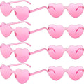 2/4/8/12/20 Pairs Heart Shaped Sunglasses Transparent Heart Glasses Rimless Trendy Eyewear for Valentines Party Favor