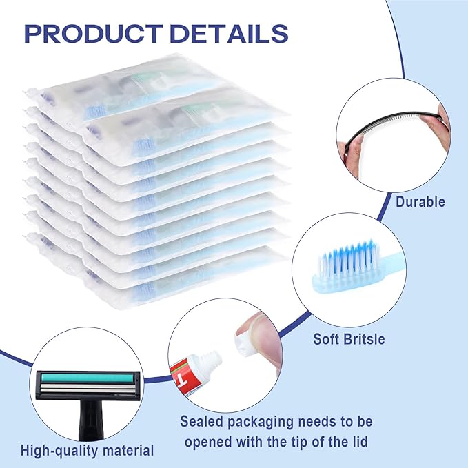 Pack of 5 Travel Size Toiletries Kit Individually Packed,Personal Hygiene Kit for Men Homeless Care Package Supplies Bulk