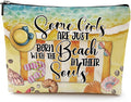 Funny Beach Gifts for Women Cosmetic Bag Vacation Ocean Beach Themed Gift for Her Nurse Sister Mom Aunt Makeup Bag Girls Trip Gifts Travel Stuff Necessities Birthday Christmas Friendship