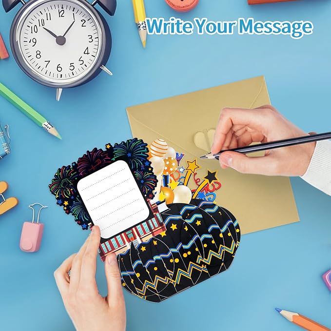 FaCraft Pop Up Graduation Card 2026 - Yay You Did It 7.8x5.5 3D Honeycomb Centerpiece Happy Graduation Greeting Cards with Golden Envelope & Seal, Congrats Grad Card for High School College PHD Master