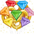 15 Pack Gold Ring and Chaos Gem Birthday Party Balloon Set Cartoon Characters Themed Party Decor Foil Large Balloons for Cartoon Carnival Theme Birthday Decorations