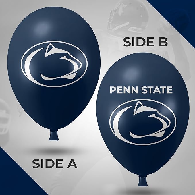 Penn State Nittany Lions Balloons 10 Pack 11" Official Licensed Logos, Helium Quality Latex Balloons, Perfect for College Football Team Celebration, Decorated Front and Back by Westrick