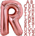 TONIFUL 40 Inch Large Rose Gold Letter R Balloons Giant Alphabet Letter Balloons,Foil Mylar Big Balloons for Birthday Party Anniversary Supplies Decorations