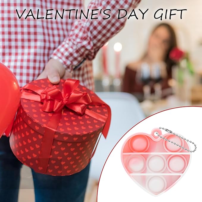 36Pcs Valentines Day Mini Pop Bubble Fidget Sensory Toys Mini Pop It Keychain Rainbow Silicone Simple Fidget Toys Fidget Relieve Anxiety Stress Hand Office Desk Toys for Kids Adults