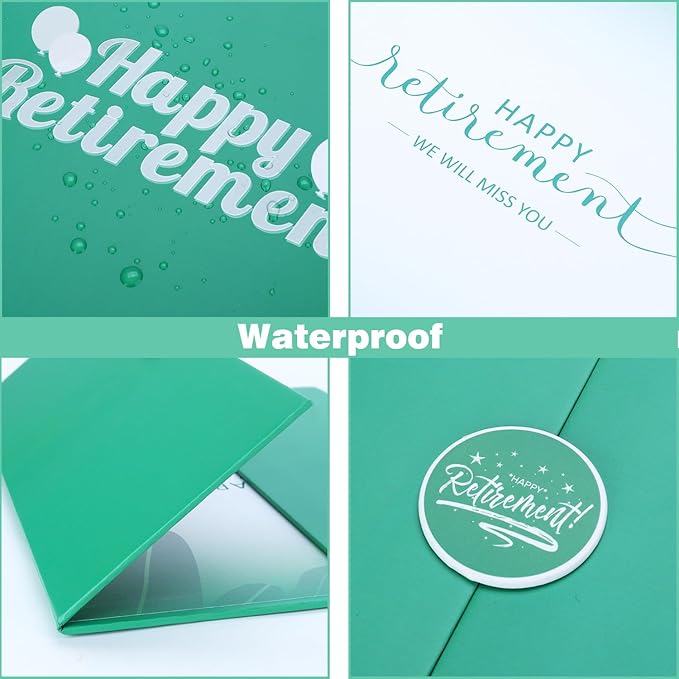 2 Pack Green Retirement Party Decorations - Retirement Signing Board Guest Book Alternative | Officially Retired Gift for Men & Women | Farewell Party Supplies