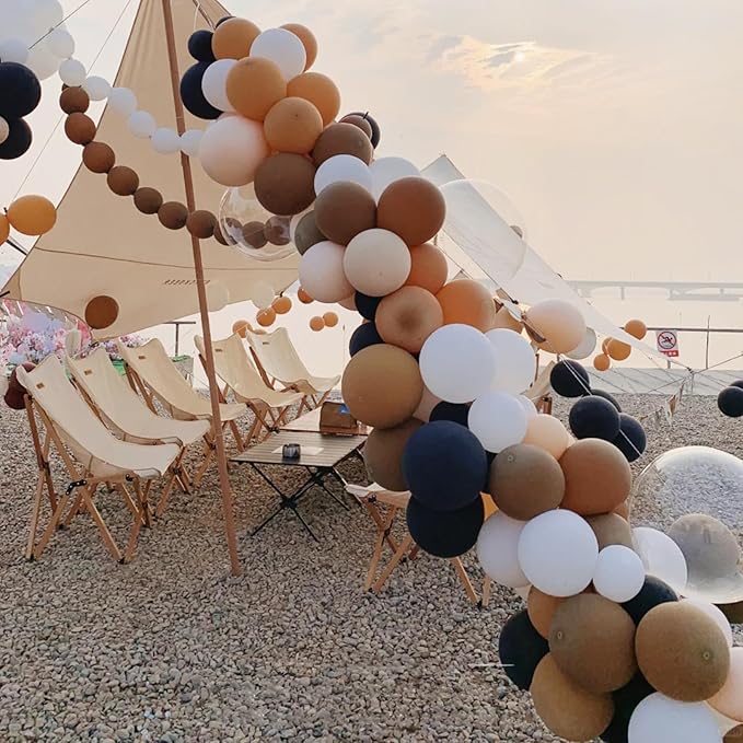 105pcs Coffee Balloons 12inch Party Latex Balloons for Boys Girls Birthday Baby Shower Gender Reveal Wedding Sunflower Party Decorations