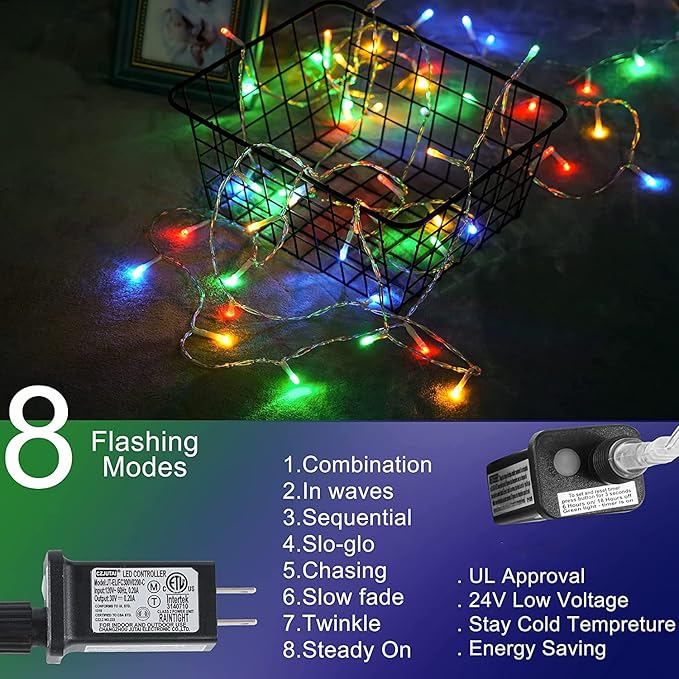 Christmas Decorations Star String Lights, 320 LEDs Outdoor Waterfall Tree Lights with 13" Topper Star, Plug in Waterproof Hanging Fairy Lights for Xmas New Year Holiday Party Yard Patio Decor