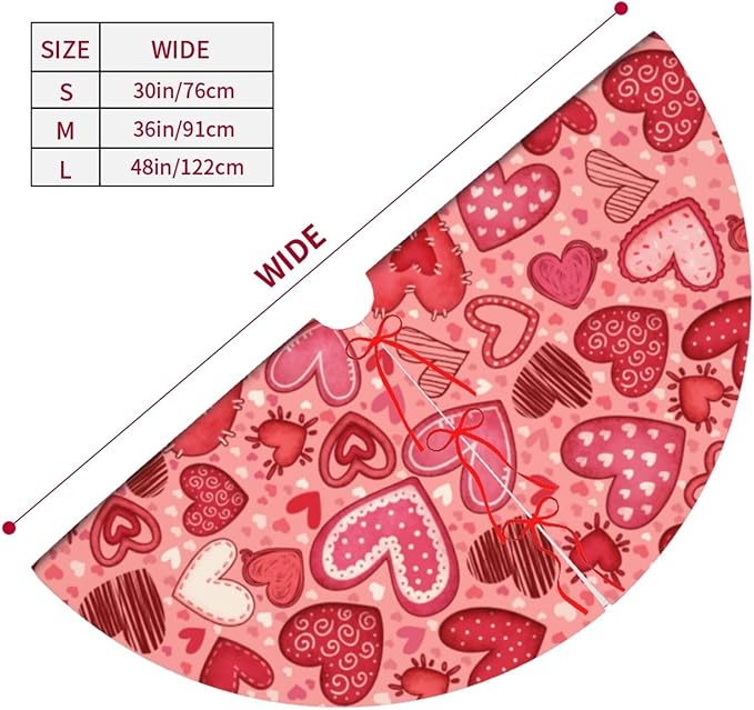 Valentine's Day Tree Skirt Xmas Tree Mat Christmas Tree Ornaments Decorations Holiday Party Indoor Outdoor 36"