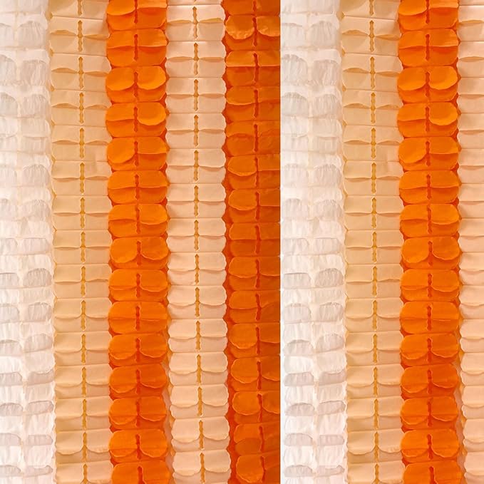 10PCS Four Leaf Clover Paper Flowers Garland Decorations Four Leaf Clover Paper Banner Tissue Paper Streamers Reusable Hanging Garland for Birthday Wedding Party Backdrop Home Decor(Orange kit)