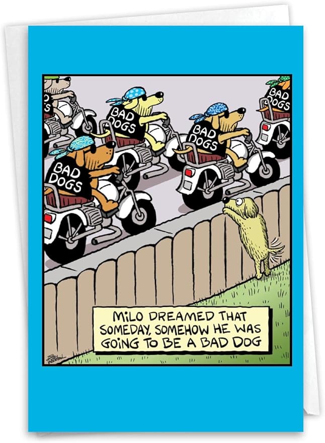 NobleWorks Hysterical Birthday Greeting Card with 5 x 7 Inch Envelope For Men and Women (1 Card) Bad Dog C10301BDG