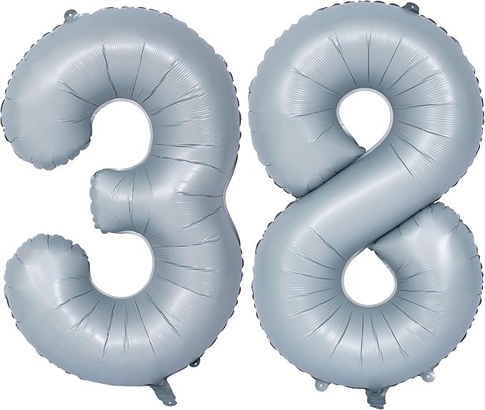 40 In Matte gray Number Balloons Helium Foil Mylar Balloon Birthday Party banquet Decoration 38