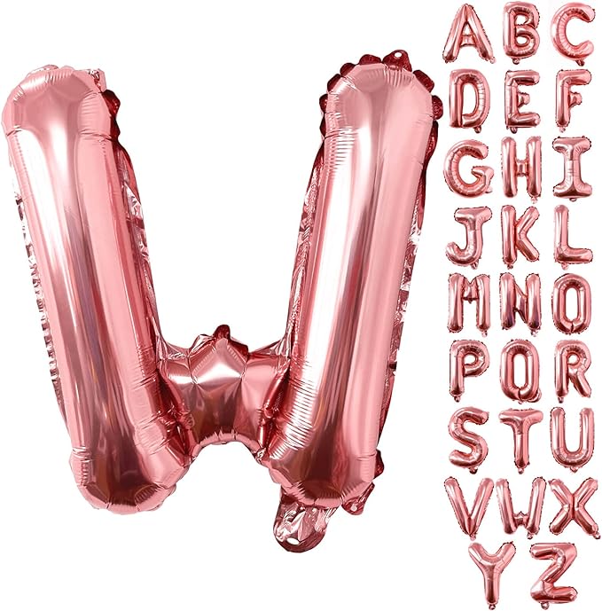 Lovoir 40 Inch Large Rose Gold Letter W Balloons Big Size Jumbo Mylar Foil Helium Balloon for Birthday Party Celebration Decorations Alphabet Rose Gold W