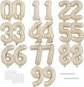 TONIFUL Number Balloons 16 Inch Caramel 2 Set 0-9 Number Mylar Foil Balloons 20 Pcs Custom digitalal for 2026 New Year Eve Birthday Party Engagement Graduations Anniversary Baby Shower Decor