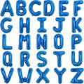 TONIFUL 52 Pieces 16 Inch Navy Blue Letter A-Z Balloons,Custom Phrase Mylar Foil Alphabet DIY Personalized Phrase Banner for Birthday Anniversary Celebration Graduation Party Supplies Decoration
