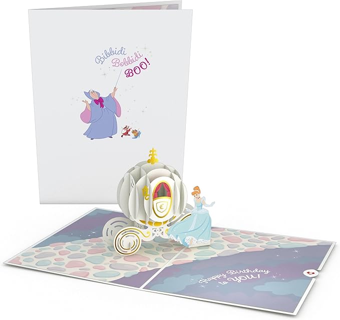 Lovepop Magical Disney Cinderella 3D Pop-Up Birthday Card - for Him, Her, Kids, Boys, Girls, Men, Women - 5" x 7" - Envelope Included