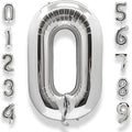 AULE 40 Inch Big Silver 0 Balloon Number Large Foil Helium Number Balloons 0-9 Jumbo Giant Happy 0th Birthday Party Decorations for Boy or Girl Huge Mylar Anniversary Party Supplies
