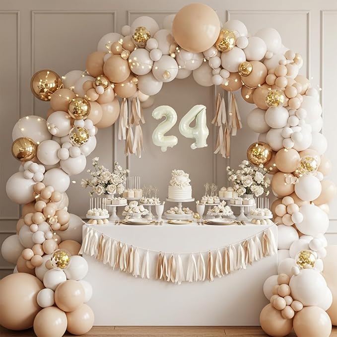 TONIFUL Number Balloons 16 Inch Cream White 2 Set 0-9 Number Mylar Foil Balloons 20 Pcs Custom digitalal for 2026 New Year Eve 2026 Birthday Party Engagement Graduations Anniversary Baby Shower Decor
