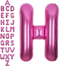 SUWEN 40 Inch Hot Pink Large H Letter Balloons Big Foil Helium Letter Balloons A-Z Jumbo Mylar Happy Birthday Party Decorations for Woman Anniversary Party Supplies
