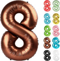 Coffee Brown Number 8 Balloon 40 Inch, 8 Balloon Number, 8th Birthday Decorations, Coffee Brown Party Supplies for Boys Girls