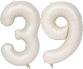 40 In Cream white Number Balloons Helium Foil Mylar Balloon Birthday Party banquet Decoration Digital 39
