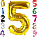 40 Inch Gold Number 5 Balloon, Giant 5 Number Balloons for 5th Birthday Decorations, Party Supplies for Baby Boy Girl, Gold Party Decor