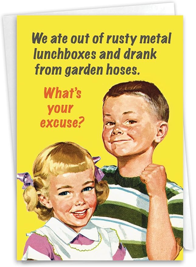 NobleWorks Funny Birthday Greeting Card with 5 x 7 Inch Envelope (1 Card) Bday Your Excuse C11079BDG