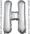 40 inch Silver Letter H Balloon, Big Size Alphabet Foil Mylar Helium Balloons for Birthday Party Celebration Wedding Anniversary Baby Shower Decorations Supplies Alphabet H