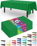 Pureegg Plastic Table Cloth Disposable 6 Pack, 54 x 108 Inch Table Cloths, St Patricks Day, Christmas Decorations, Tablecloths, Rectangle, Forest, Plastic Cover, Waterproof, Green