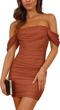 PRETTYGARDEN Cocktail Dresses for Women 2026 Summer Off Shoulder Bodycon Mini Graduation Party Spring Wedding Guest Dress