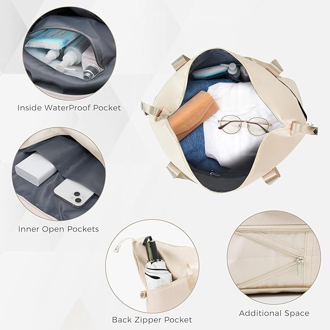 4-Piece Luggage Set, Suitcase with TSA Lock Travel Duffel Bag Wet-Dry Toiletry Bag,Golden