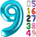 Light Blue Number 9 Balloon 40 Inch, 9th Birthday Party Decorations for Children, Giant 9 Foil Balloon for Party Supplies
