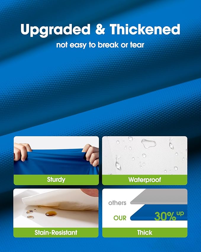 Pureegg Plastic Table Cloth Disposable 12 Pack, 54 x 108 Inch Table Cloths, Graduation Decorations Class of 2026, Graduation Party Tablecloths, Rectangle, Plastic Cover, Leakproof & Sturdy, Blue