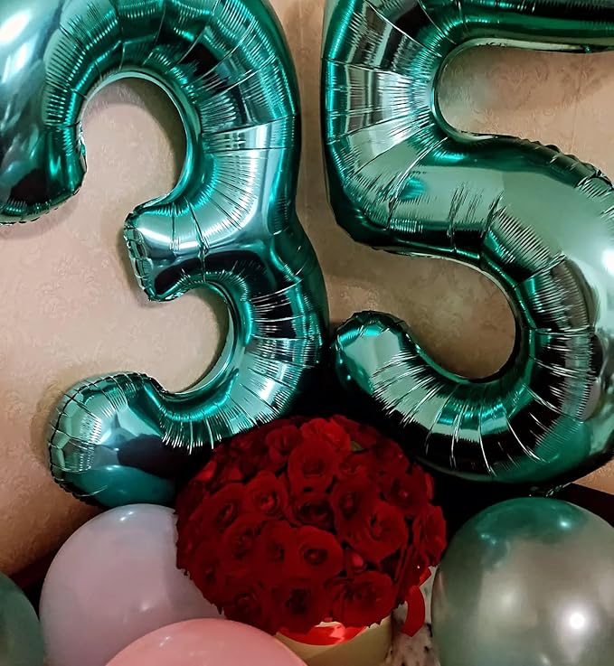 40 Inch Teal Blue 1 Balloon for First Birthday, 1st Number Balloons Birthday Decorations for Girl Kids Toddler Baby, One Giant Number 1 Balloon